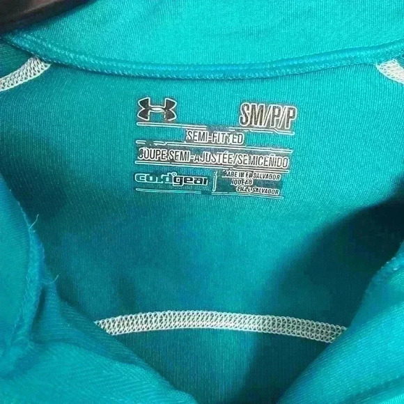 Under Armour Blue Coldgear Quarter Zip | Cold Gear Workout Sweatshirt | Size S - Picture 2 of 3